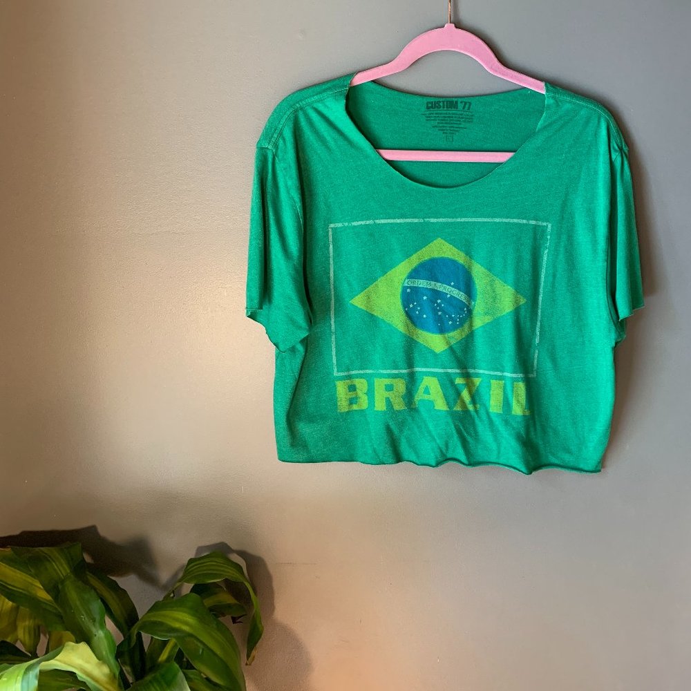 Brazil Flag Crop Top